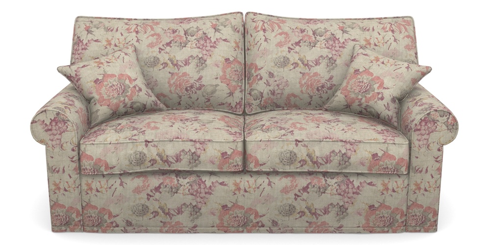 Product photograph of Upperton Sofa Bed 3 Seater Sofa Bed In Floral Linen - Faith Antique Sangria from Sofas and Stuff Limited