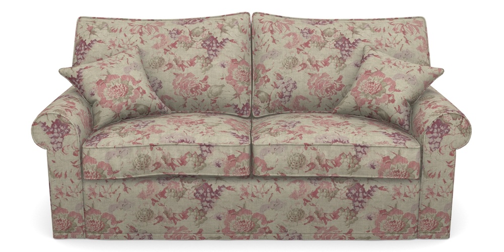 Product photograph of Upperton Sofa Bed 3 Seater Sofa Bed In Floral Linen - Faith Rose Quartz from Sofas and Stuff Limited