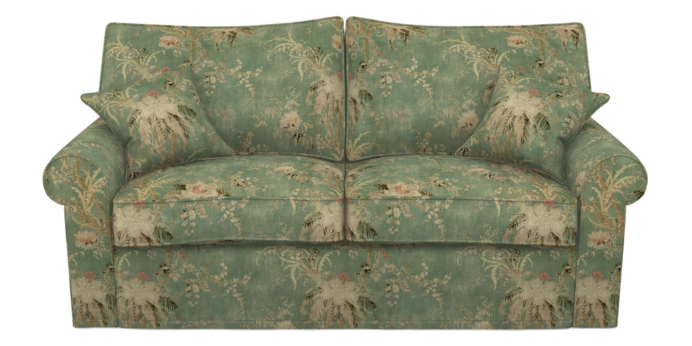 Product photograph of Upperton Sofa Bed 3 Seater Sofa Bed In Floral Linen - Zefferino Emerald from Sofas and Stuff Limited