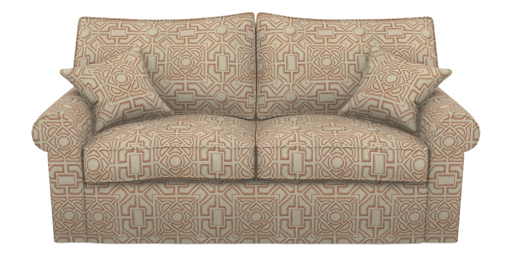 Product photograph of Upperton Sofa Bed 3 Seater Sofa Bed In Rhs Collection - Large Knot Garden Linen - Terracotta from Sofas and Stuff Limited