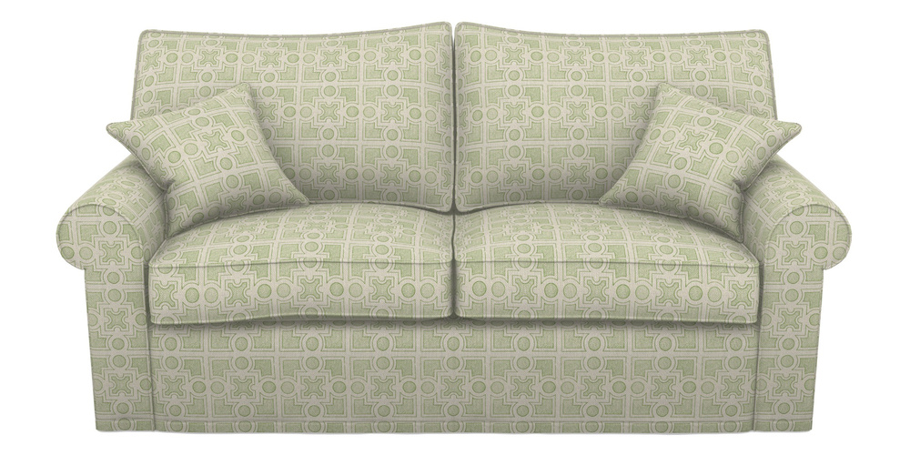 Product photograph of Upperton Sofa Bed 3 Seater Sofa Bed In Rhs Collection - Small Knot Garden Cotton Weave - Green from Sofas and Stuff Limited