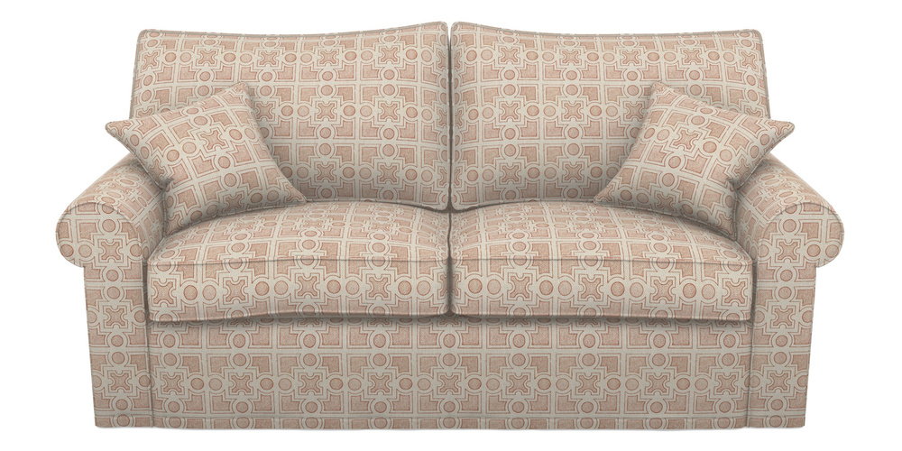 Product photograph of Upperton Sofa Bed 3 Seater Sofa Bed In Rhs Collection - Small Knot Garden Cotton Weave - Terracotta from Sofas and Stuff Limited