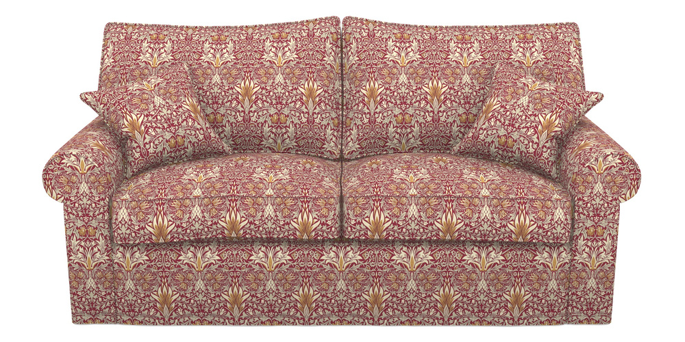 Product photograph of Upperton Sofa Bed 3 Seater Sofa Bed In William Morris Collection - Snakeshead - Claret Gold from Sofas and Stuff Limited