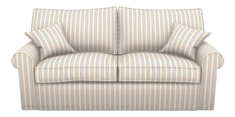 Product photograph of Upperton Sofa Bed 4 Seater Sofa Bed In Cloth 22 - Racing Stripes Ayr - Blueberry from Sofas and Stuff Limited