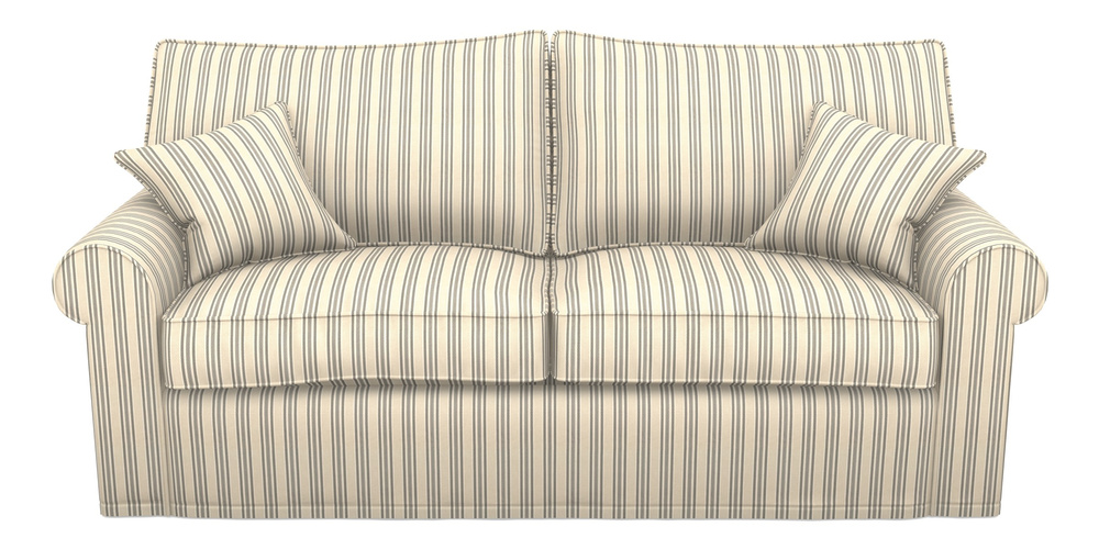 Product photograph of Upperton Sofa Bed 4 Seater Sofa Bed In Cloth 22 - Racing Stripes Ayr - Charcoal from Sofas and Stuff Limited