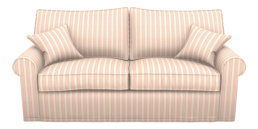 Product photograph of Upperton Sofa Bed 4 Seater Sofa Bed In Cloth 22 - Racing Stripes Ayr - Cherry from Sofas and Stuff Limited