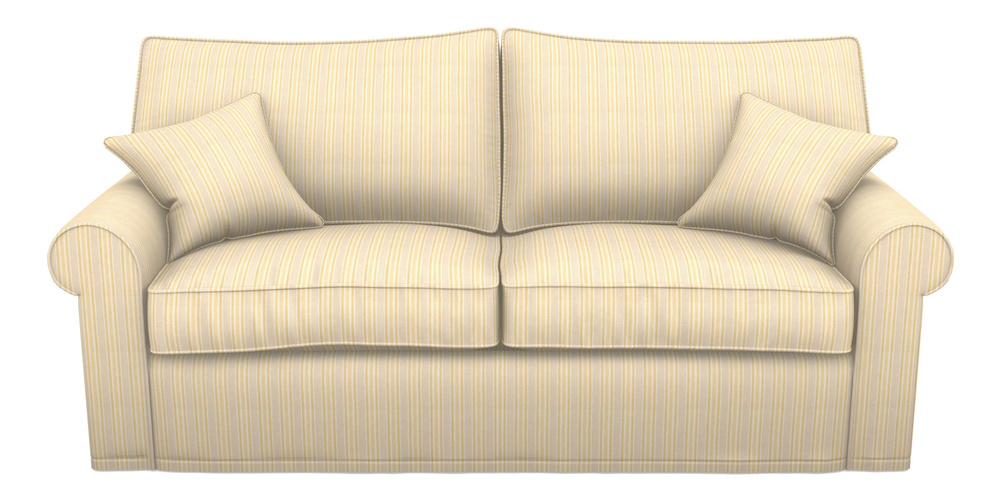 Product photograph of Upperton Sofa Bed 4 Seater Sofa Bed In Cloth 22 - Racing Stripes Ayr - Lemon from Sofas and Stuff Limited