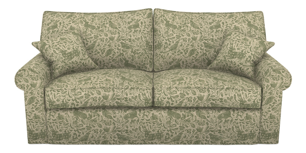 Product photograph of Upperton Sofa Bed 4 Seater Sofa Bed In V A Drawn From Nature - Bird And Rabbit - Light Green from Sofas and Stuff Limited