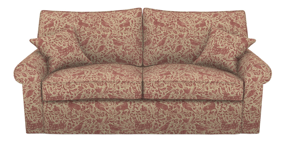 Product photograph of Upperton Sofa Bed 4 Seater Sofa Bed In V A Drawn From Nature - Bird And Rabbit - Red from Sofas and Stuff Limited