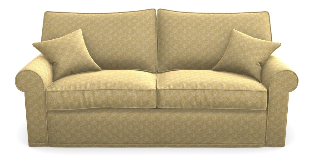 Product photograph of Upperton Sofa Bed 4 Seater Sofa Bed In Cloth 21 - Decorative Leaf - Canary from Sofas and Stuff Limited
