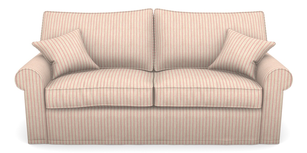 Product photograph of Upperton Sofa Bed 4 Seater Sofa Bed In Cloth 18 Stripes - Ticking - Cranberry from Sofas and Stuff Limited