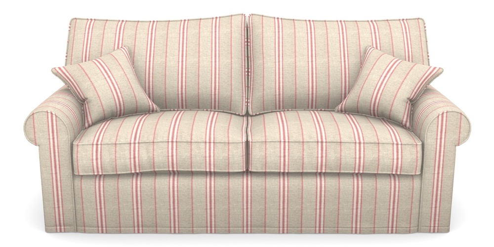 Product photograph of Upperton Sofa Bed 4 Seater Sofa Bed In Cloth 18 Stripes - Regimental - Cranberry from Sofas and Stuff Limited