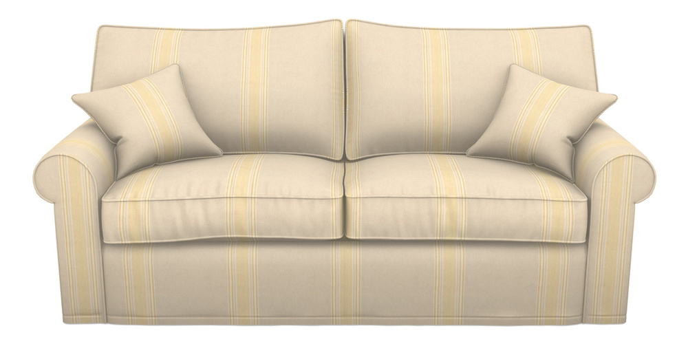 Product photograph of Upperton Sofa Bed 4 Seater Sofa Bed In Cloth 22 - Racing Stripes Cheltenham - Lemon from Sofas and Stuff Limited