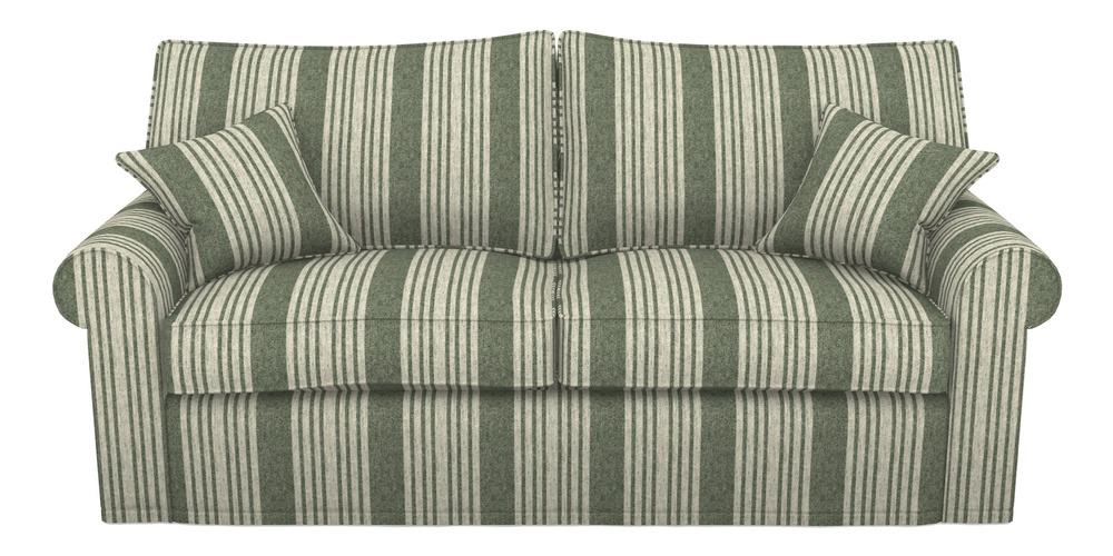 Product photograph of Upperton Sofa Bed 4 Seater Sofa Bed In Cloth 22 - Bayadere - Courgette from Sofas and Stuff Limited