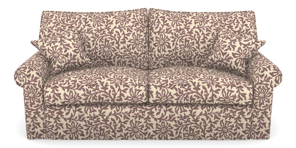 Product photograph of Upperton Sofa Bed 4 Seater Sofa Bed In V A Brompton Collection - Floral Scroll - Cacao from Sofas and Stuff Limited