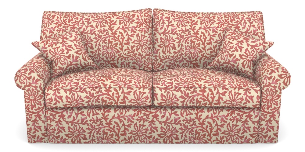 Product photograph of Upperton Sofa Bed 4 Seater Sofa Bed In V A Brompton Collection - Floral Scroll - Chilli from Sofas and Stuff Limited
