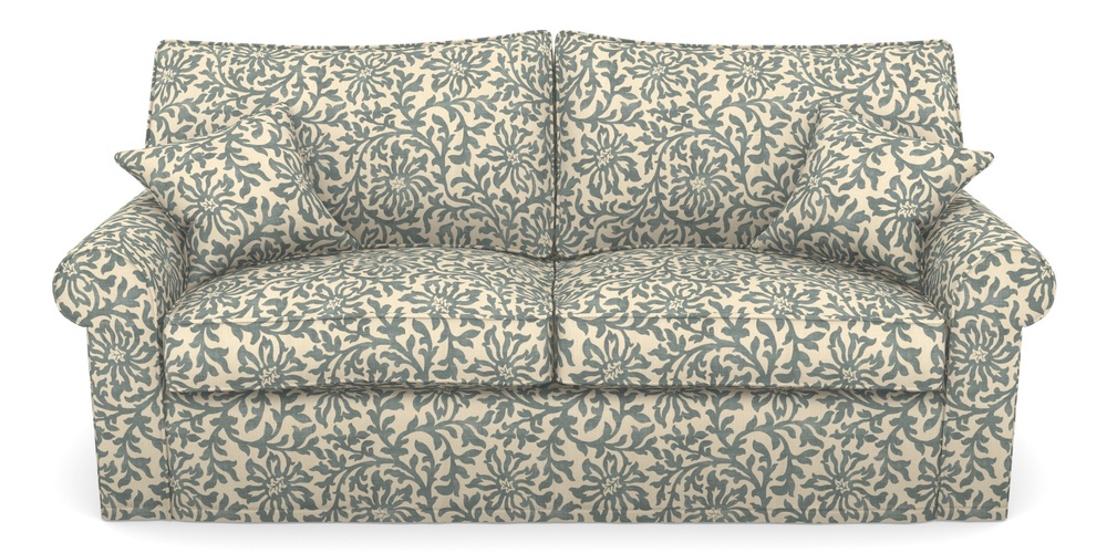 Product photograph of Upperton Sofa Bed 4 Seater Sofa Bed In V A Brompton Collection - Floral Scroll - Pebble from Sofas and Stuff Limited