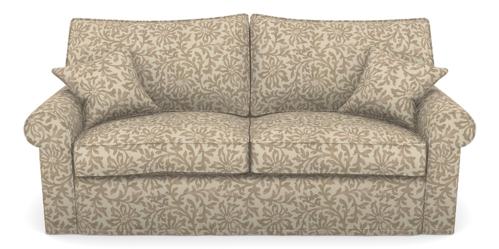 Product photograph of Upperton Sofa Bed 4 Seater Sofa Bed In V A Brompton Collection - Floral Scroll - Assam Tea from Sofas and Stuff Limited