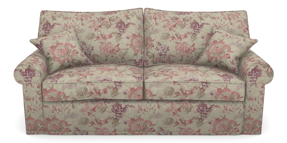 Product photograph of Upperton Sofa Bed 4 Seater Sofa Bed In Floral Linen - Faith Rose Quartz from Sofas and Stuff Limited