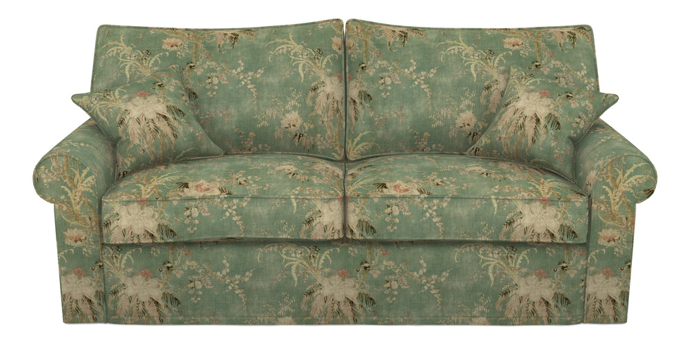 Product photograph of Upperton Sofa Bed 4 Seater Sofa Bed In Floral Linen - Zefferino Emerald from Sofas and Stuff Limited