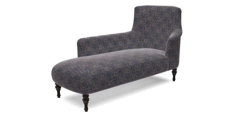 Anglesey LHF Chaise in RHS Gertrude Jekyll linen Cotton Blend Navy 