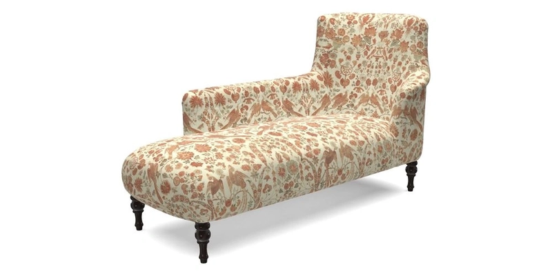 Anglesey LHF Chaise in RHS Gertrude Jekyll linen Cotton Blend Navy 