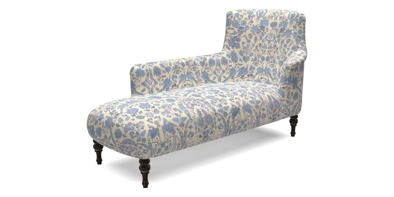 Anglesey LHF Chaise in RHS Gertrude Jekyll linen Cotton Blend Navy 