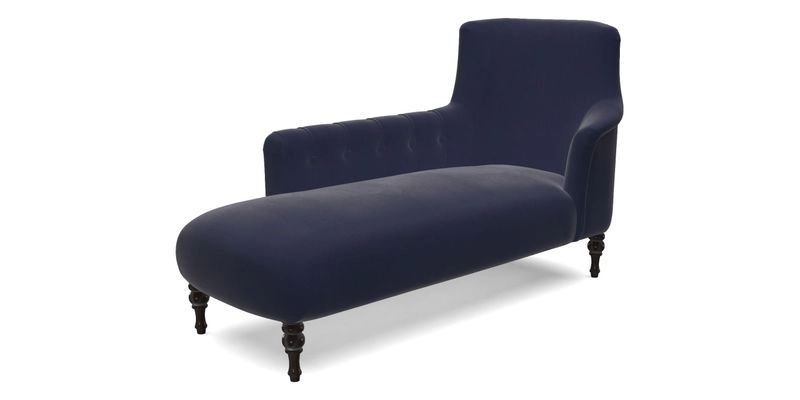 Anglesey LHF Chaise in RHS Gertrude Jekyll linen Cotton Blend Navy 