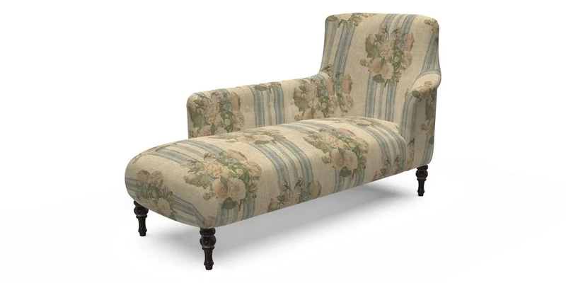 Anglesey LHF Chaise in RHS Gertrude Jekyll linen Cotton Blend Navy 