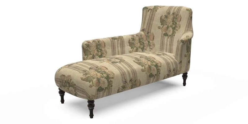 Anglesey LHF Chaise in RHS Gertrude Jekyll linen Cotton Blend Navy 
