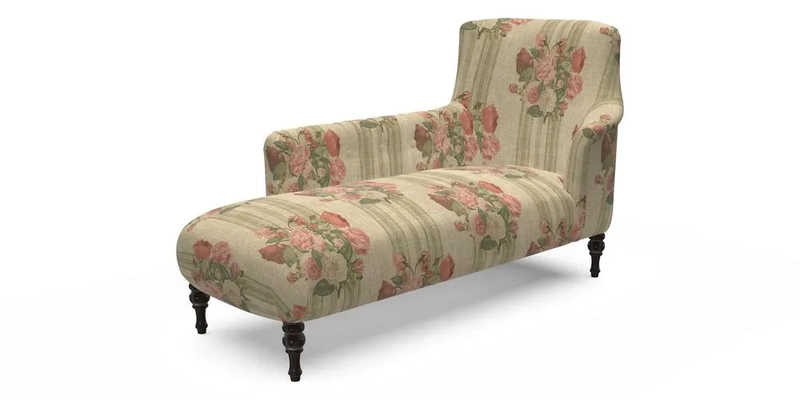 Anglesey LHF Chaise in RHS Gertrude Jekyll linen Cotton Blend Navy 