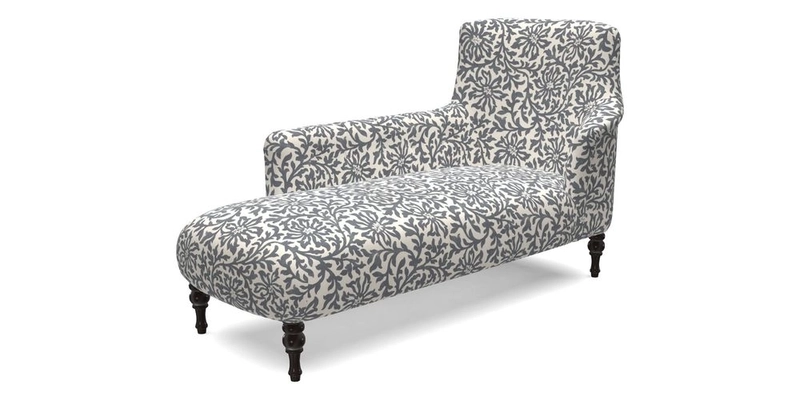 Anglesey LHF Chaise in RHS Gertrude Jekyll linen Cotton Blend Navy 