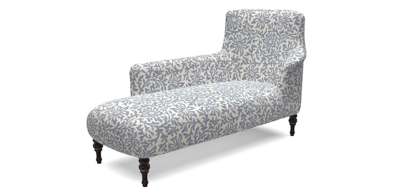 Anglesey LHF Chaise in RHS Gertrude Jekyll linen Cotton Blend Navy 