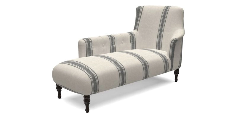 Anglesey LHF Chaise in RHS Gertrude Jekyll linen Cotton Blend Navy 