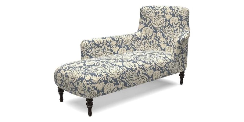 Anglesey LHF Chaise in RHS Gertrude Jekyll linen Cotton Blend Navy 
