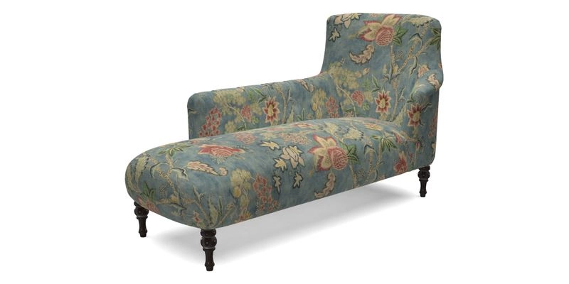 Anglesey LHF Chaise in RHS Gertrude Jekyll linen Cotton Blend Navy 