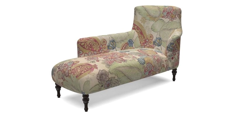 Anglesey LHF Chaise in RHS Gertrude Jekyll linen Cotton Blend Navy 