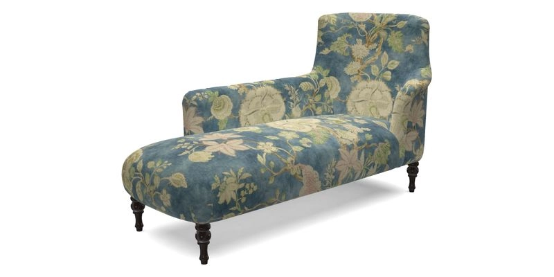 Anglesey LHF Chaise in RHS Gertrude Jekyll linen Cotton Blend Navy 
