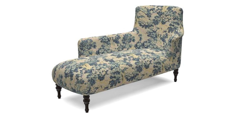 Anglesey LHF Chaise in RHS Gertrude Jekyll linen Cotton Blend Navy 