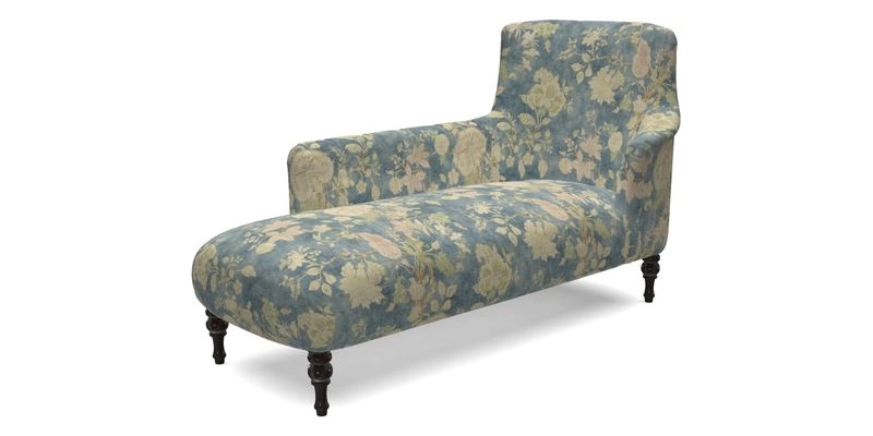 Anglesey LHF Chaise in RHS Gertrude Jekyll linen Cotton Blend Navy 