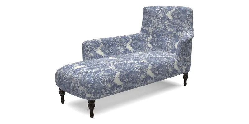 Anglesey LHF Chaise in RHS Gertrude Jekyll linen Cotton Blend Navy 