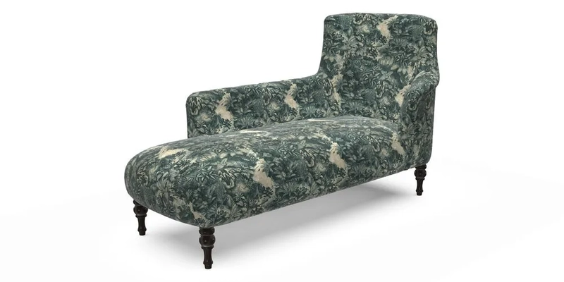 Anglesey LHF Chaise in RHS Gertrude Jekyll linen Cotton Blend Navy 