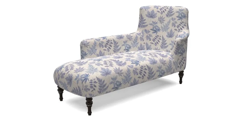 Anglesey LHF Chaise in RHS Gertrude Jekyll linen Cotton Blend Navy 