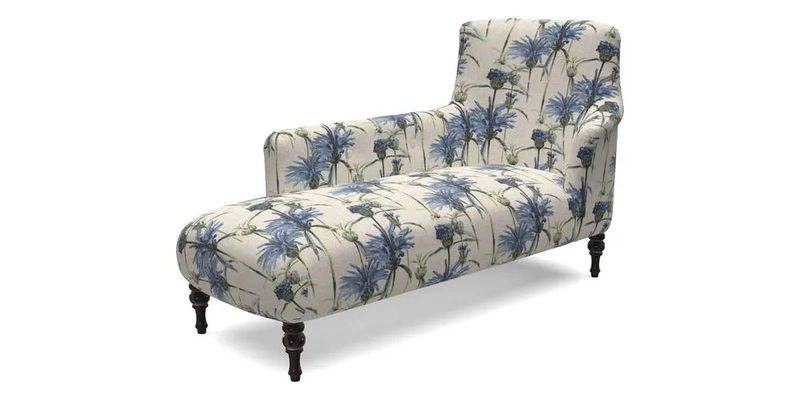 Anglesey LHF Chaise in RHS Gertrude Jekyll linen Cotton Blend Navy 