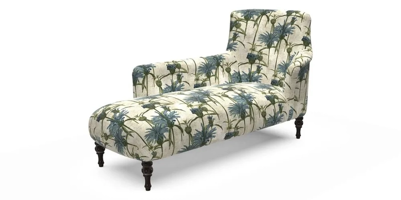 Anglesey LHF Chaise in RHS Gertrude Jekyll linen Cotton Blend Navy 