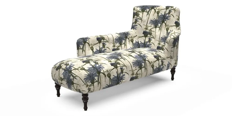 Anglesey LHF Chaise in RHS Gertrude Jekyll linen Cotton Blend Navy 