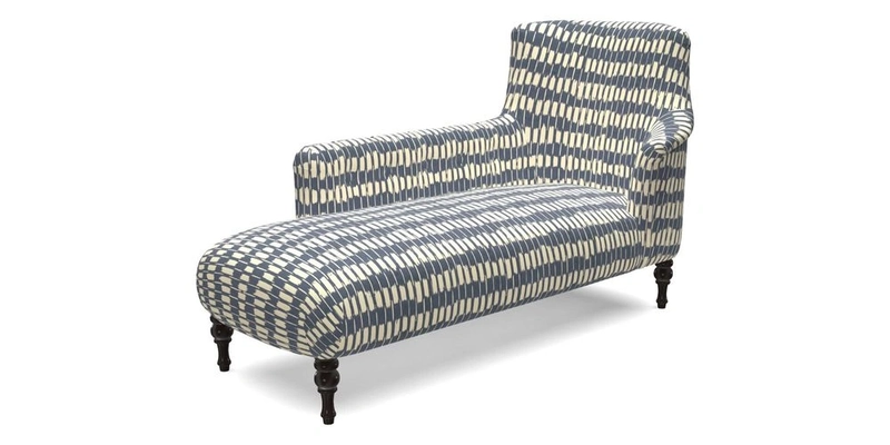 Anglesey LHF Chaise in RHS Gertrude Jekyll linen Cotton Blend Navy 