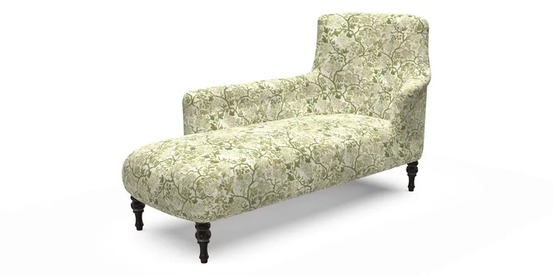 Anglesey LHF Chaise in RHS Gertrude Jekyll linen Cotton Blend Navy 