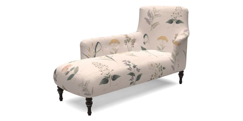 Anglesey LHF Chaise in RHS Gertrude Jekyll linen Cotton Blend Navy 