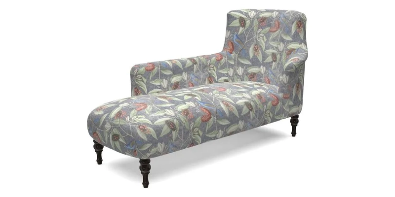 Anglesey LHF Chaise in RHS Gertrude Jekyll linen Cotton Blend Navy 